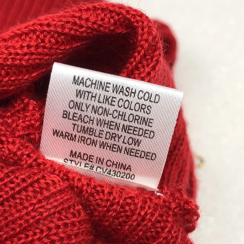NEW Chelsea & Violet Girls Sweater Red Wool Blend Boatneck Ribbed Knit Medium